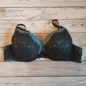 Torrid Teal Push Up Plunge Bra with Lace